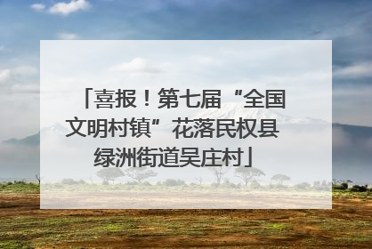 喜报！第七届“全国文明村镇”花落民权县绿洲街道吴庄村